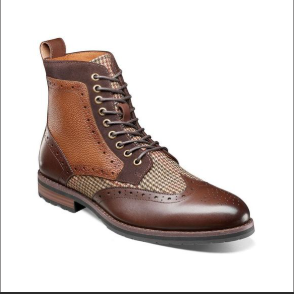 Stacy Adams Men's Finnegan Wingtip Lace Up Boot Size 10