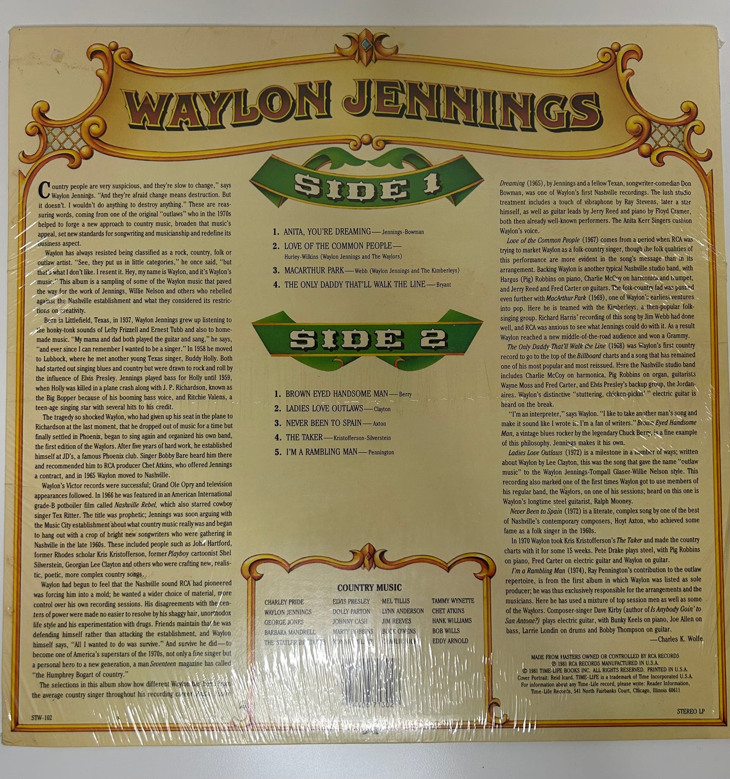 Waylon Jennings Country Music Record