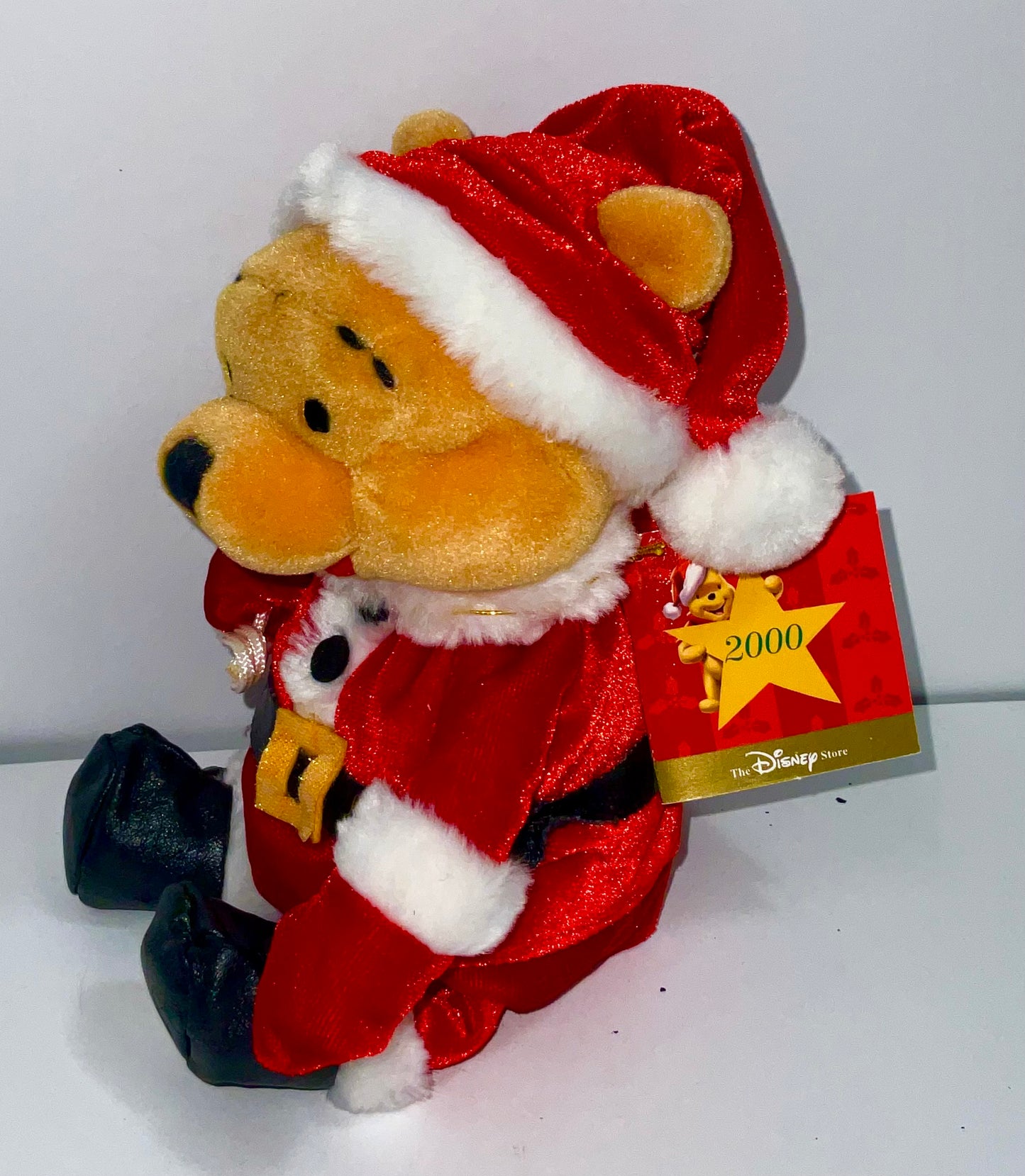 Santa Claus Winnie the Pooh Bear & Friends Vintage Christmas Holiday Mini Beanbag Beanie Plush Disney Collectible