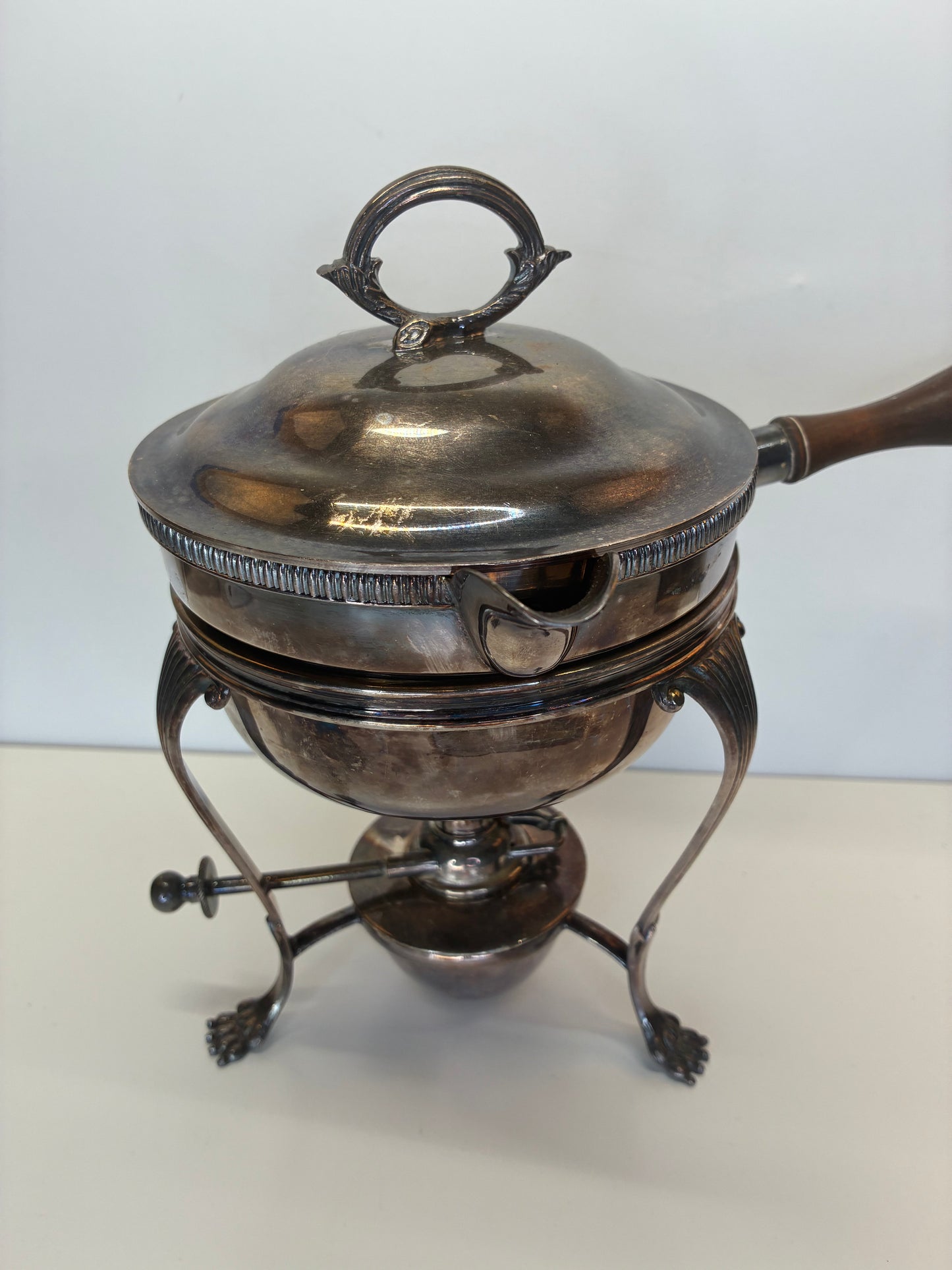 Antique 4 Piece Cavendish Chafing Dish Electroplated Nickle Silver EPNS Made in England