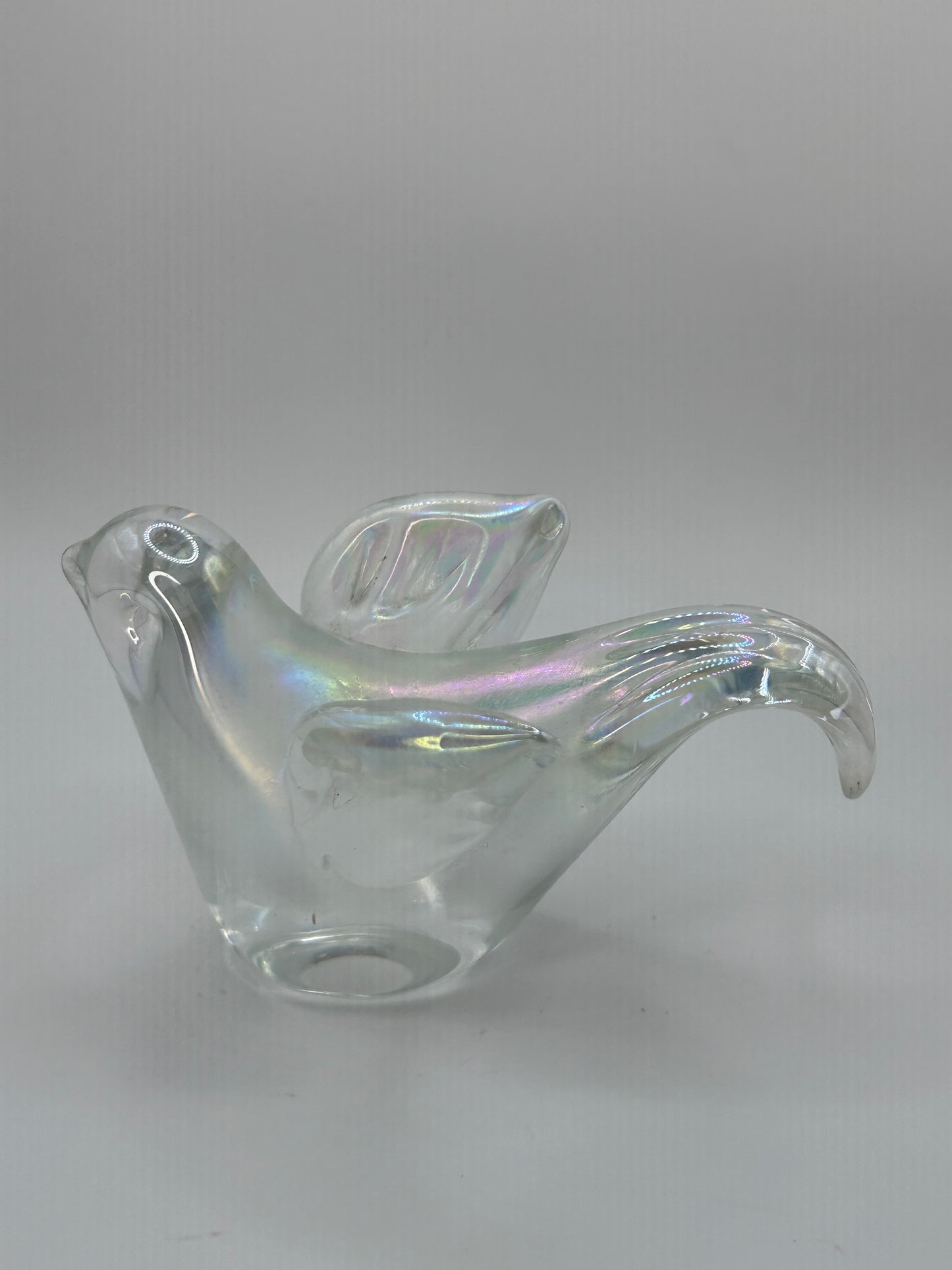 Iridescent Handmade Artisan Glass Bird Figurine