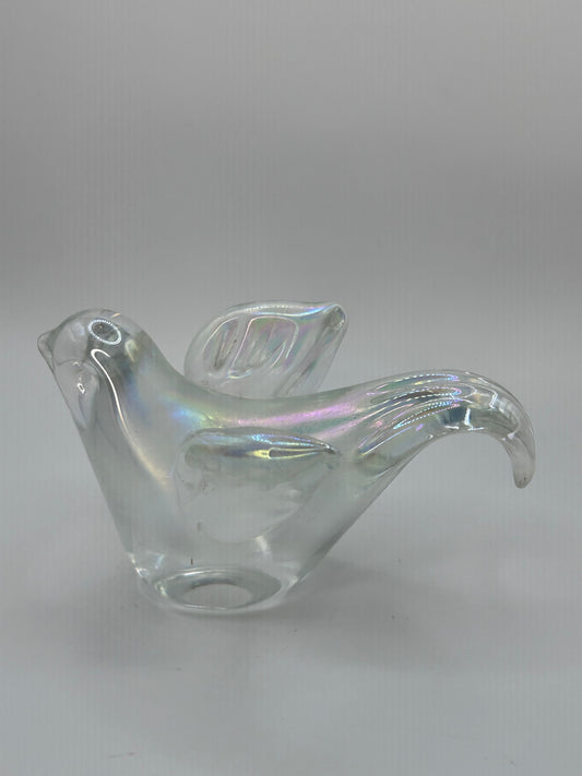 Iridescent Handmade Artisan Glass Bird Figurine