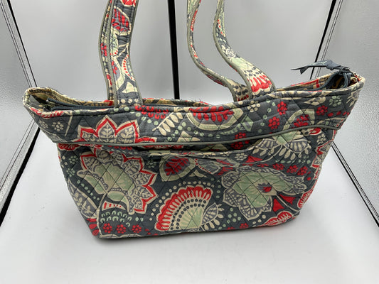 Vera Bradley Quilted cotton Tote Shoulder Bag Floral Paisley grey red