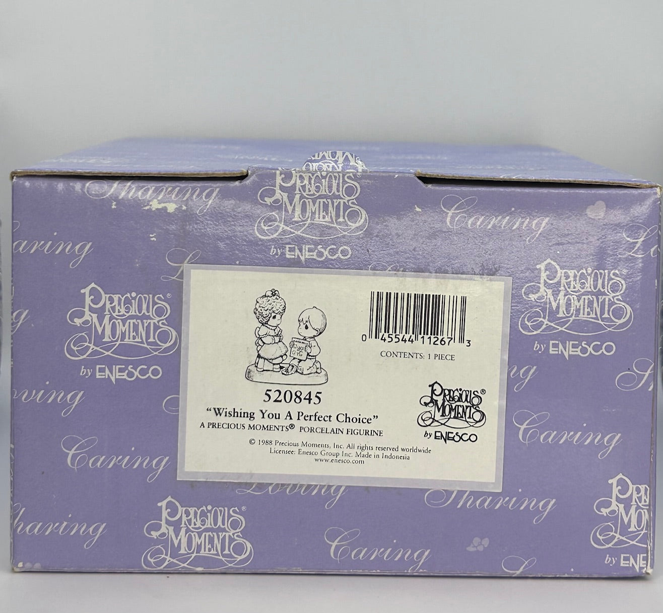 Precious Moments Vintage 1988 Wishing You A Perfect Choice Porcelain Figurine Orig Box