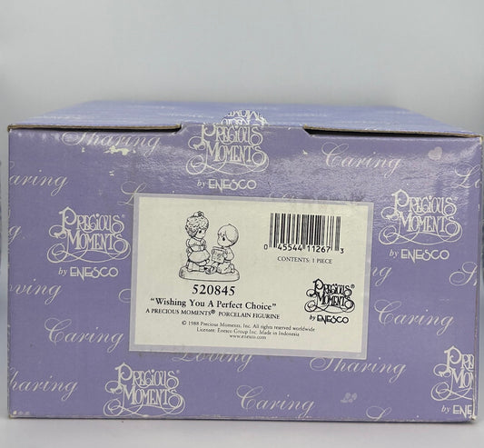 Precious Moments Vintage 1988 Wishing You A Perfect Choice Porcelain Figurine Orig Box