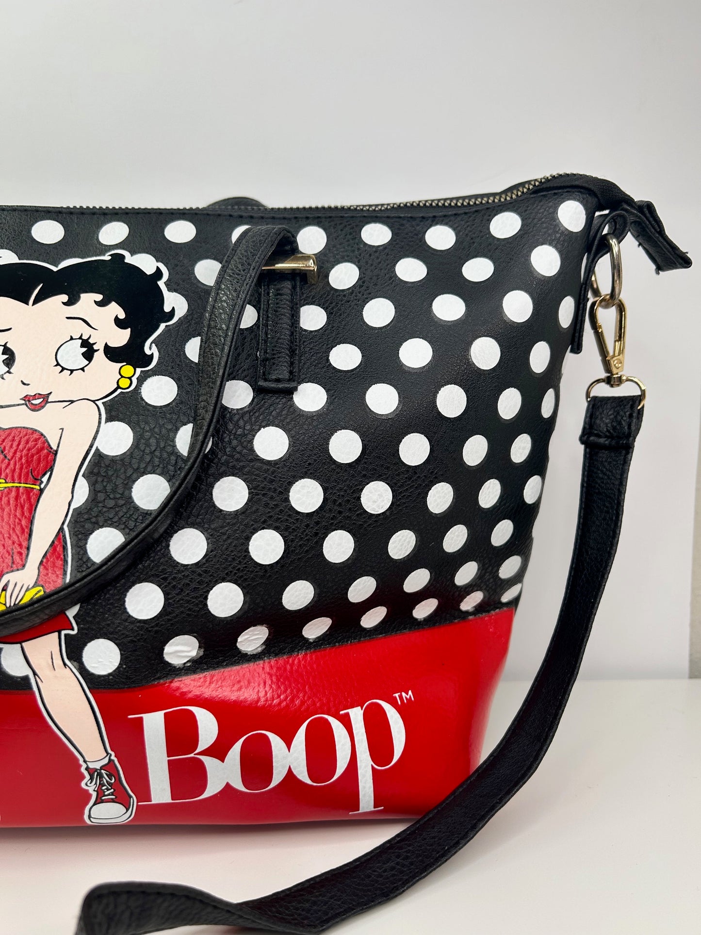 Betty Boop Handbag Black and Red Vegan Leather
