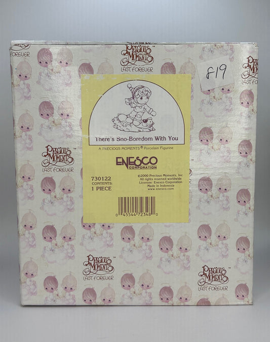 Precious Moments Vintage 2000 There's Sno-Boredom With You Porcelain Figurine Original Box