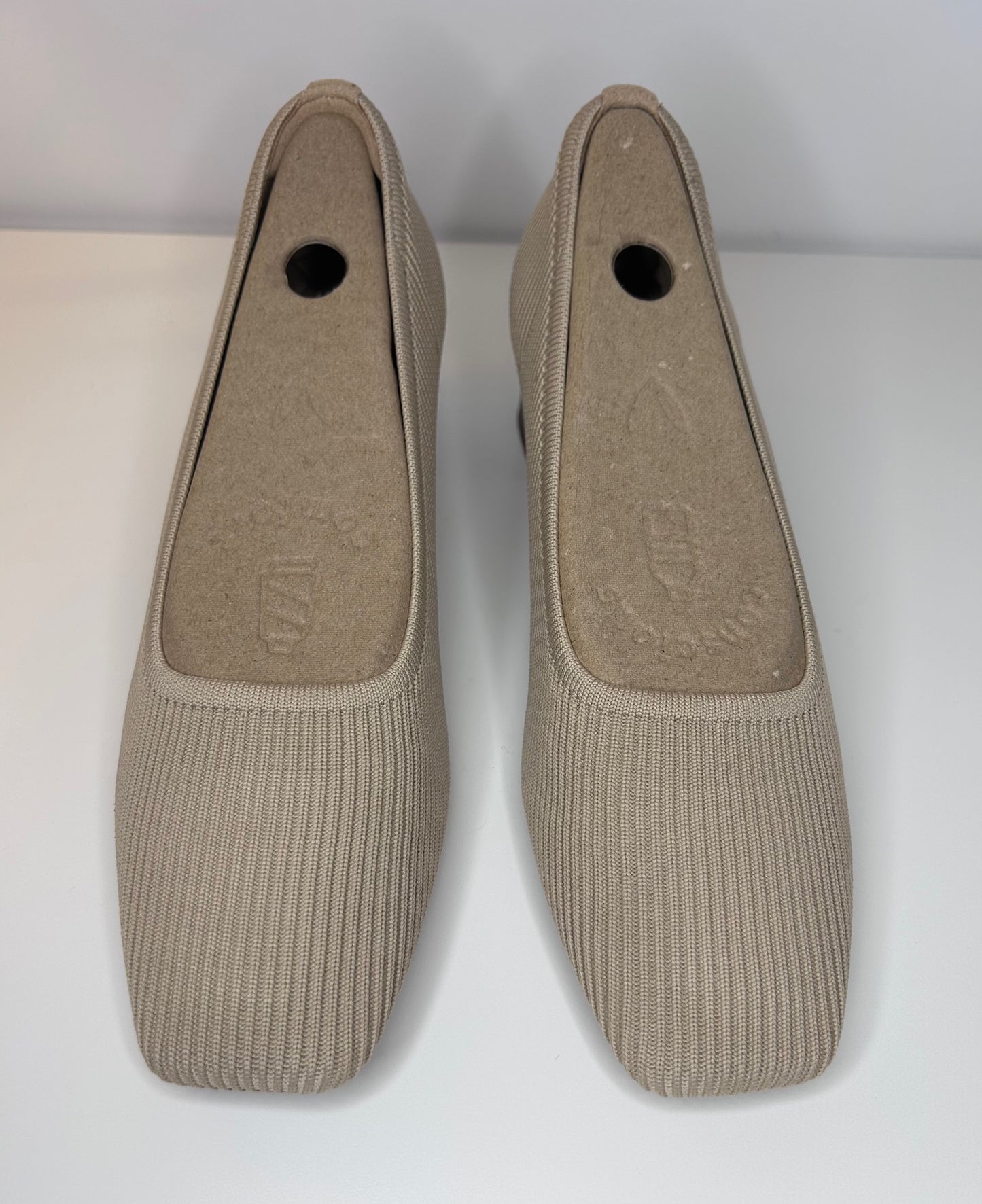 Vivaia Melody Pro Square-Toe Chunky Heel Women's Shoe Size 42 10.5 Almond Color 4.5cm/1.77” Heel