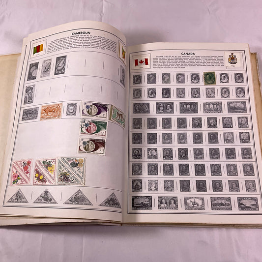 Traveler Stamp Album for International Postage Stamp Collectors Partially Full Incomplete