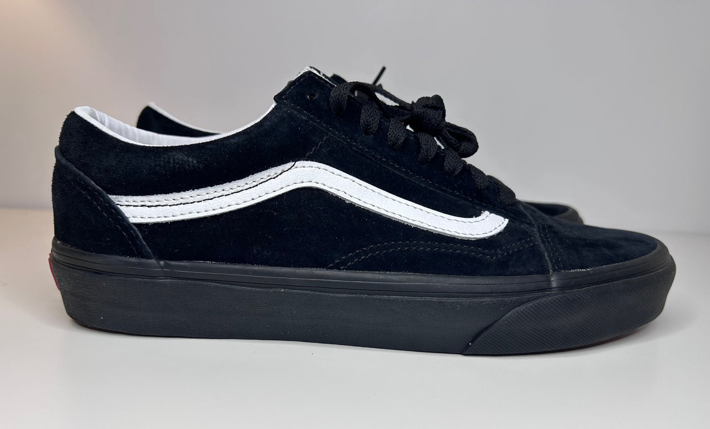 VANS HEIQ Eco Dry Low Top Solid Black White Accent Suede Shoes Size Mens 8.5 Womens 10 New