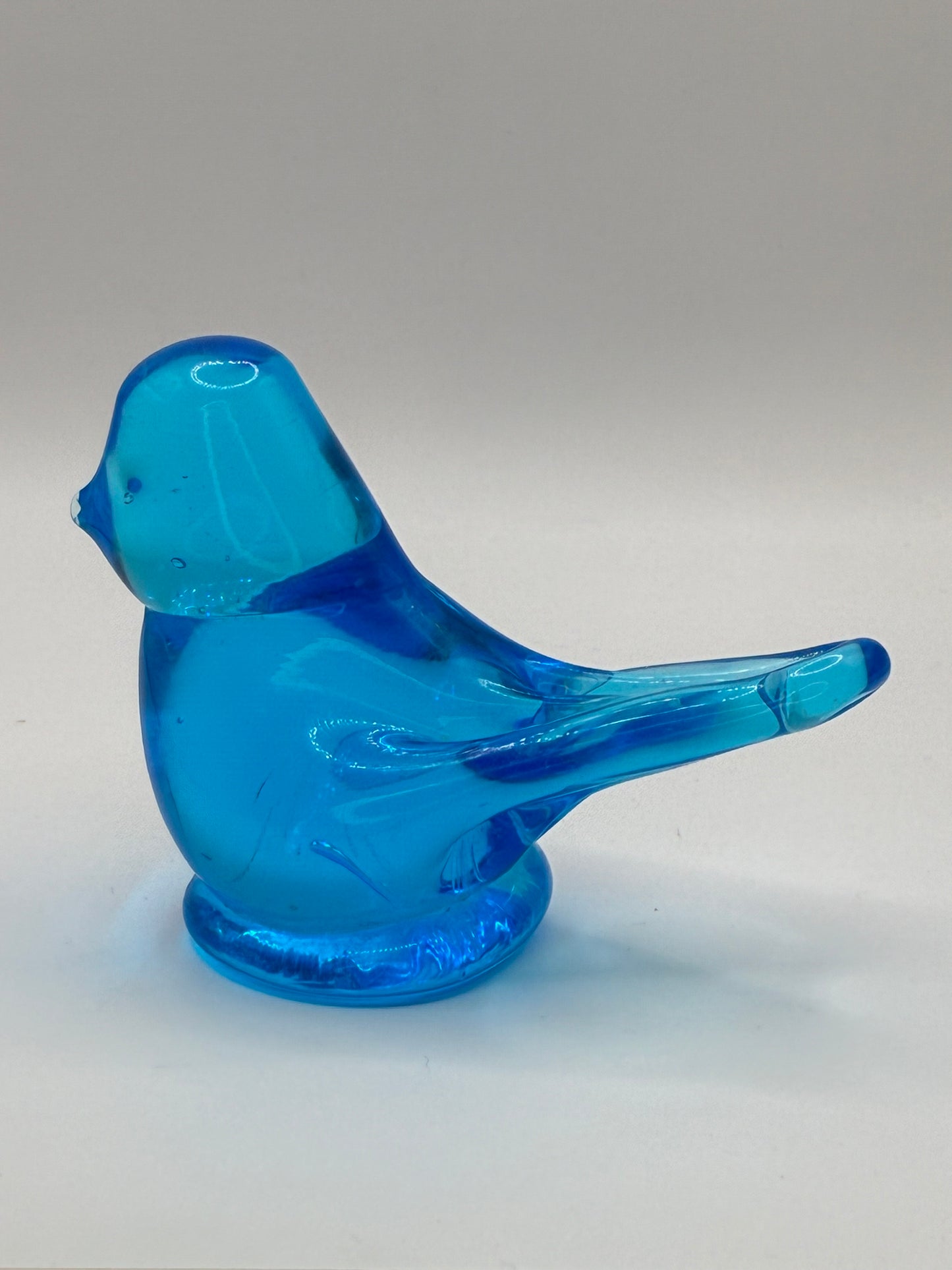 Handmade Artisan Glass "Grandma's Bluebirds" Blue Bird Figurine