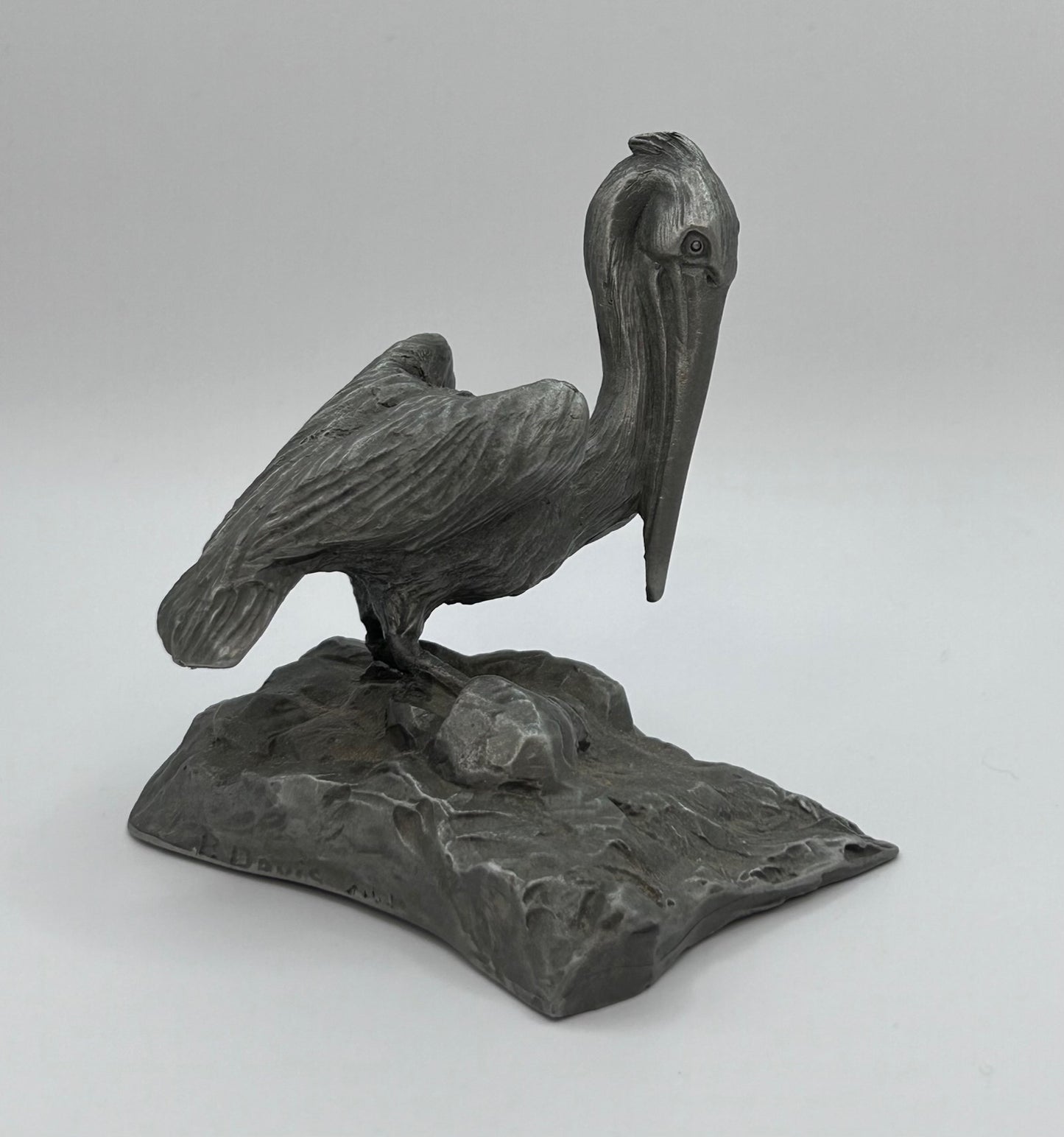 Metal Pelican Sculpture Original Art by P. Davis Artist Home Office Decor Artwork