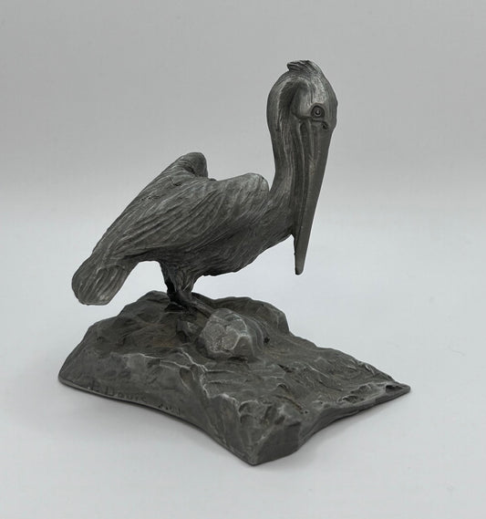 Metal Pelican Sculpture Original Art by P. Davis Artist Home Office Decor Artwork
