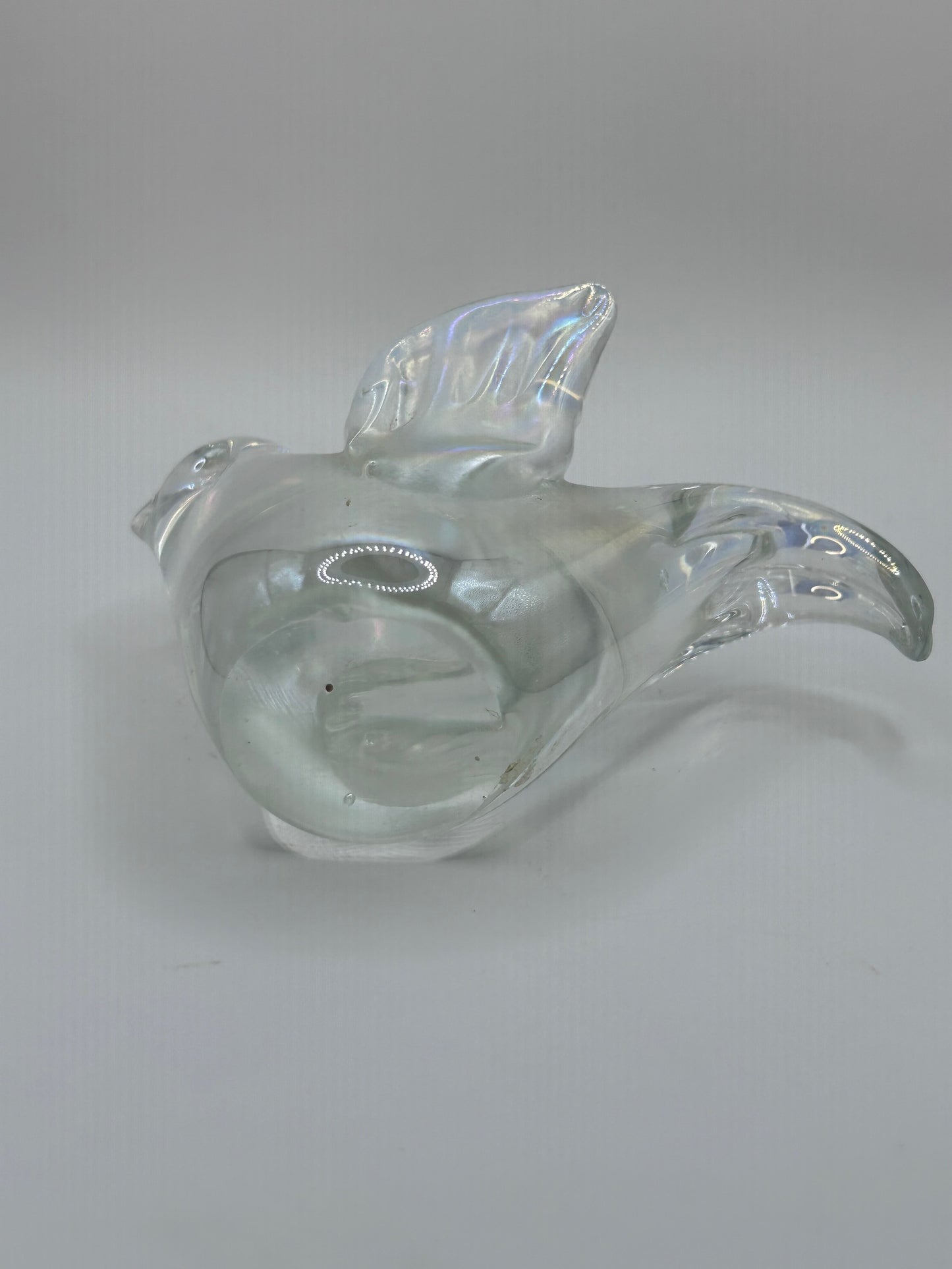 Iridescent Handmade Artisan Glass Bird Figurine