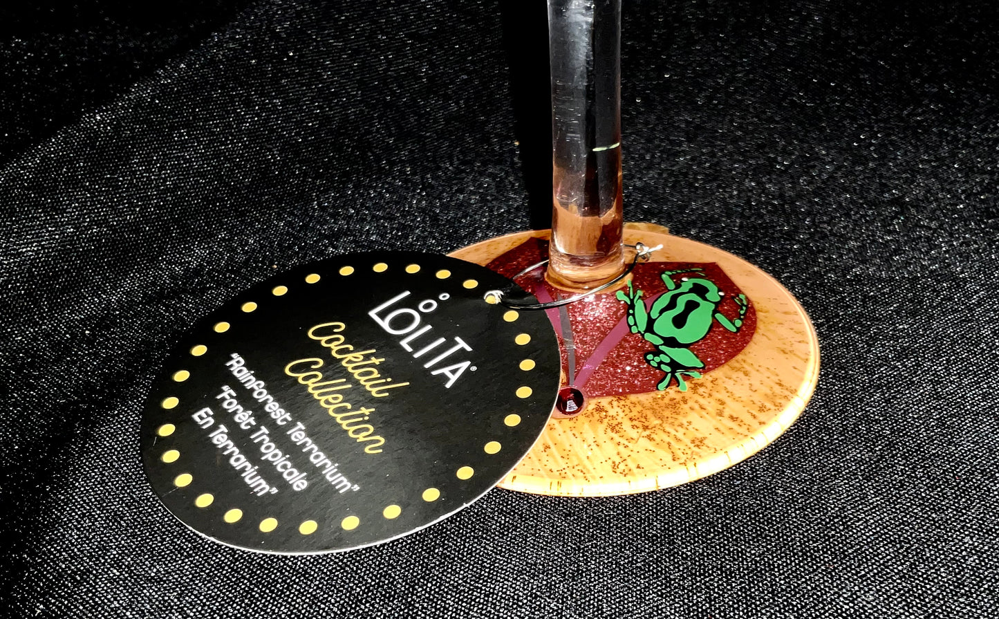 Lolita Cocktail Collection Artisan Hand-Painted Wine Glass Rainforest Terrarium Copa Goblet Style Cup Brand New in Original Package