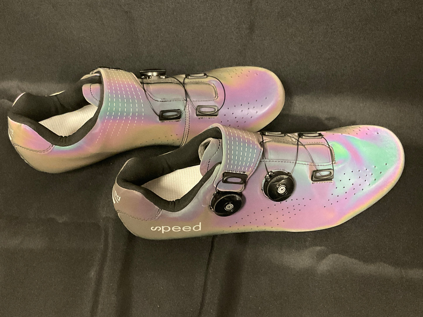 Speed Iridescent Purple Blue Gray Professional Spin Cycling Shoes Size 44