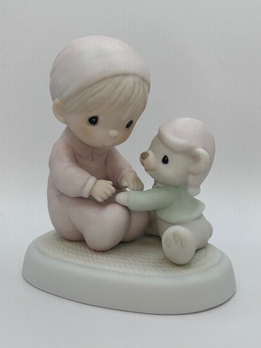 Precious Moments Vintage 1982 May Your Christmas Be Cozy Porcelain Figurine Original Box