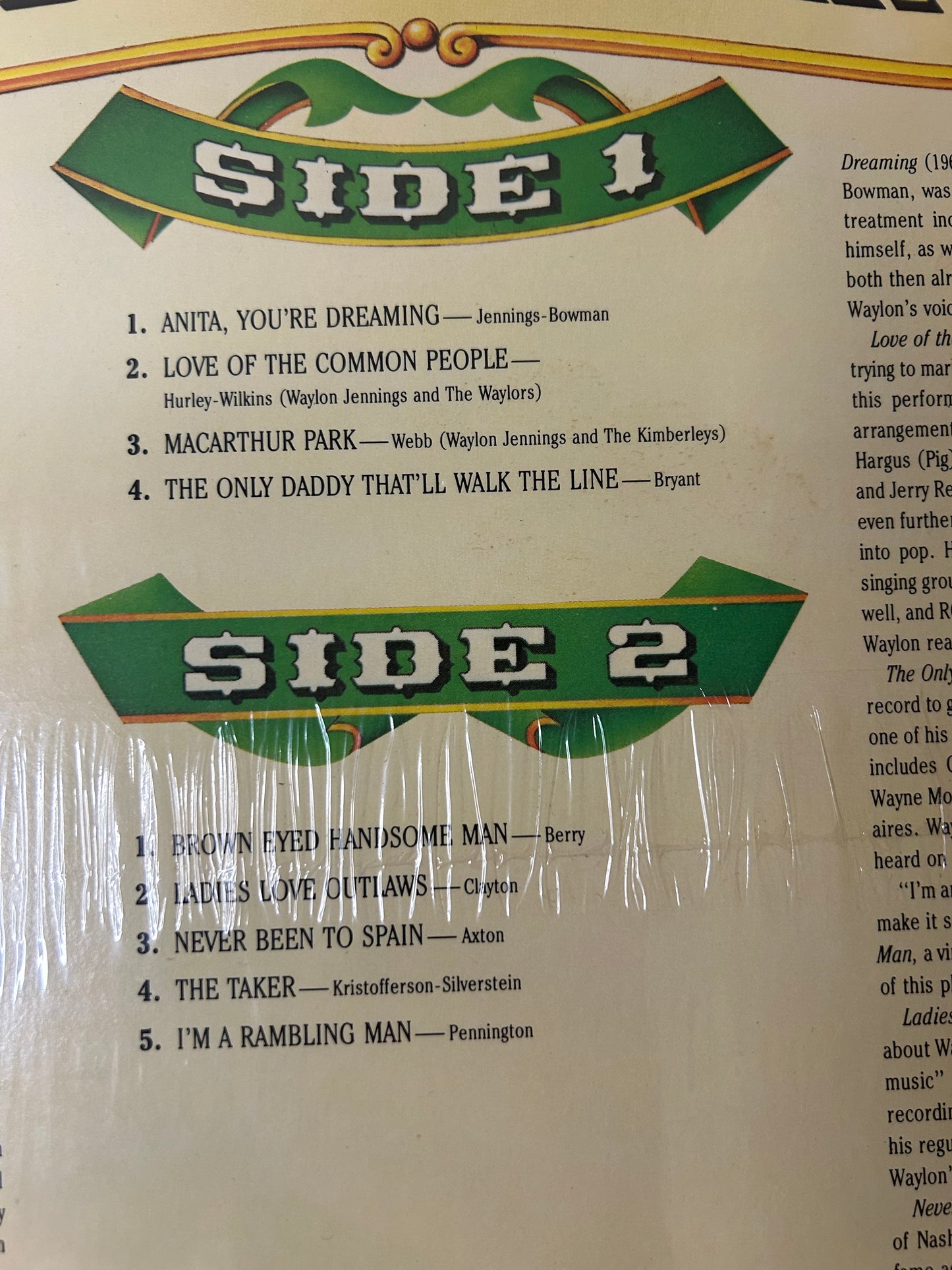 Waylon Jennings Country Music Record