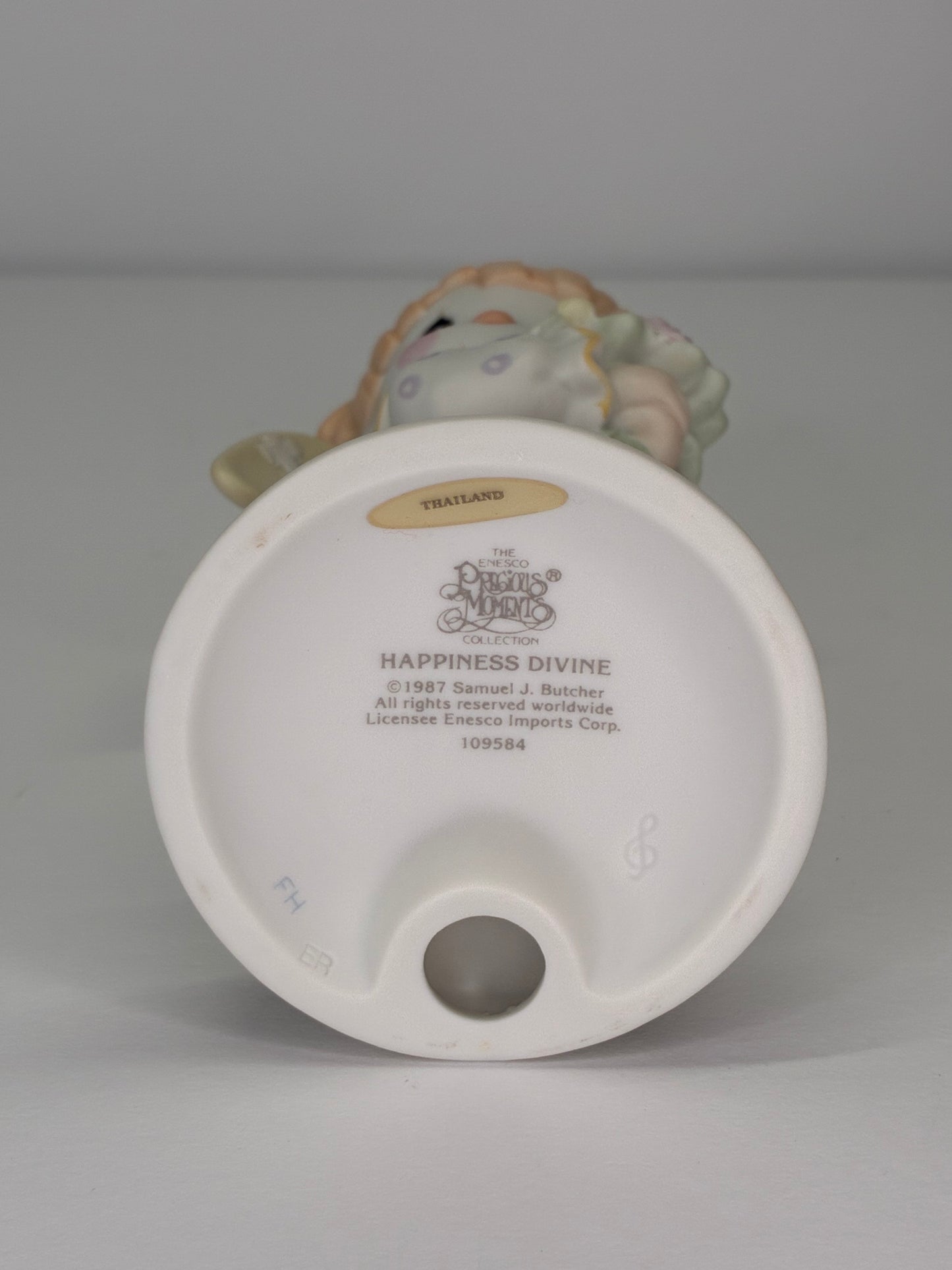 Precious Moments Vintage 1987 Happiness Divine Hand Painted Porcelain Collectible Figurine Original Box Mint