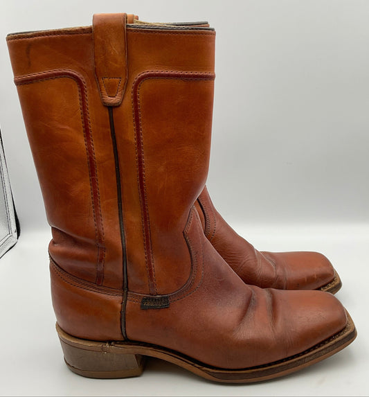 Vintage Wrangler Leather Square Toe Cowboy Boots Men's Size 8D