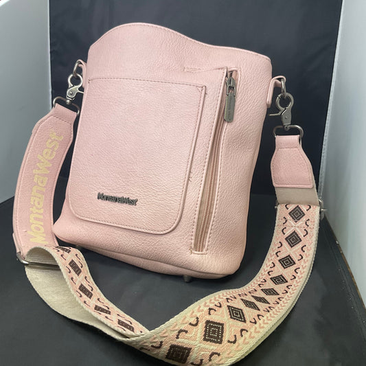 Rose Leather Montana West Crossbody Bag