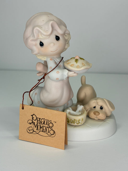 Precious Moments Vintage 1982 Dropping Over For Christmas Hand Painted Porcelain Collectible Figurine Original Box