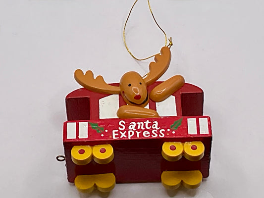 Avon Gift Collection Vintage Santa Express Reindeer Train Car Christmas Winter Holiday Ornament with Original Box