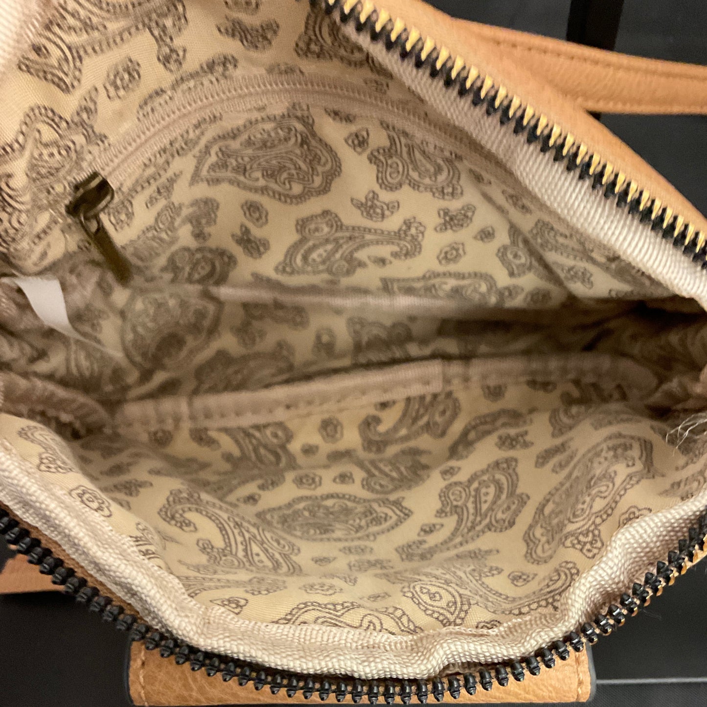 Beige Revive Vintage Leather Crossbody Bag