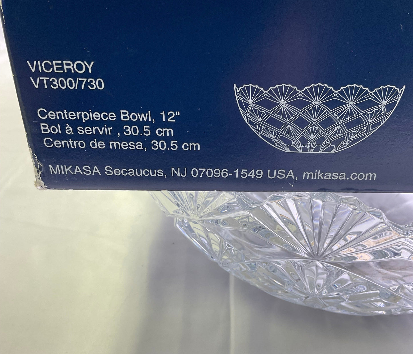Mikasa Viceroy Crystal Centerpiece Bowl 12 Inches in Original Box VT300/730