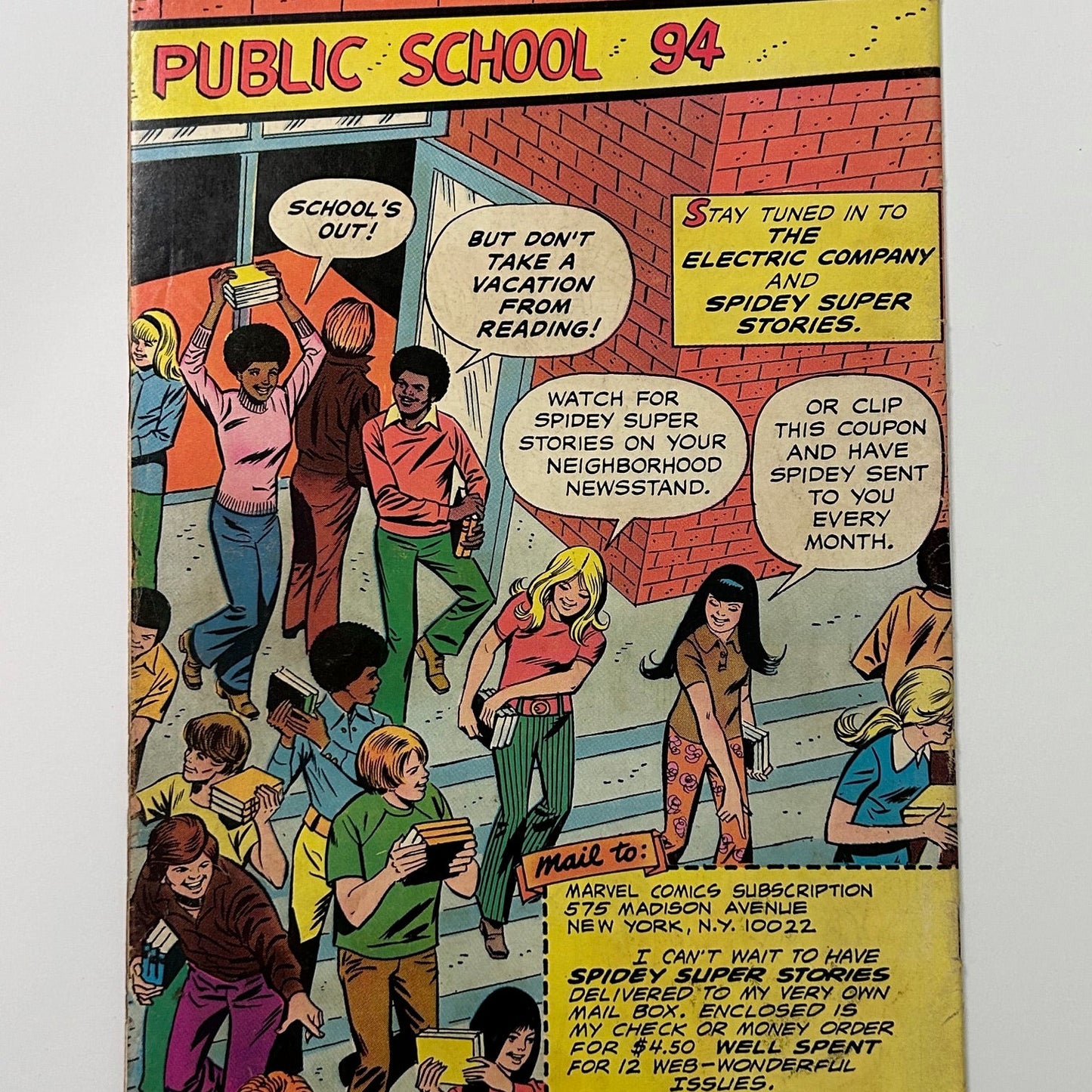 Spider Man Spidey Super Stories #12 The Owl and the Cat Vintage 1975 Marvel Comics and Electric Company Comic Book
