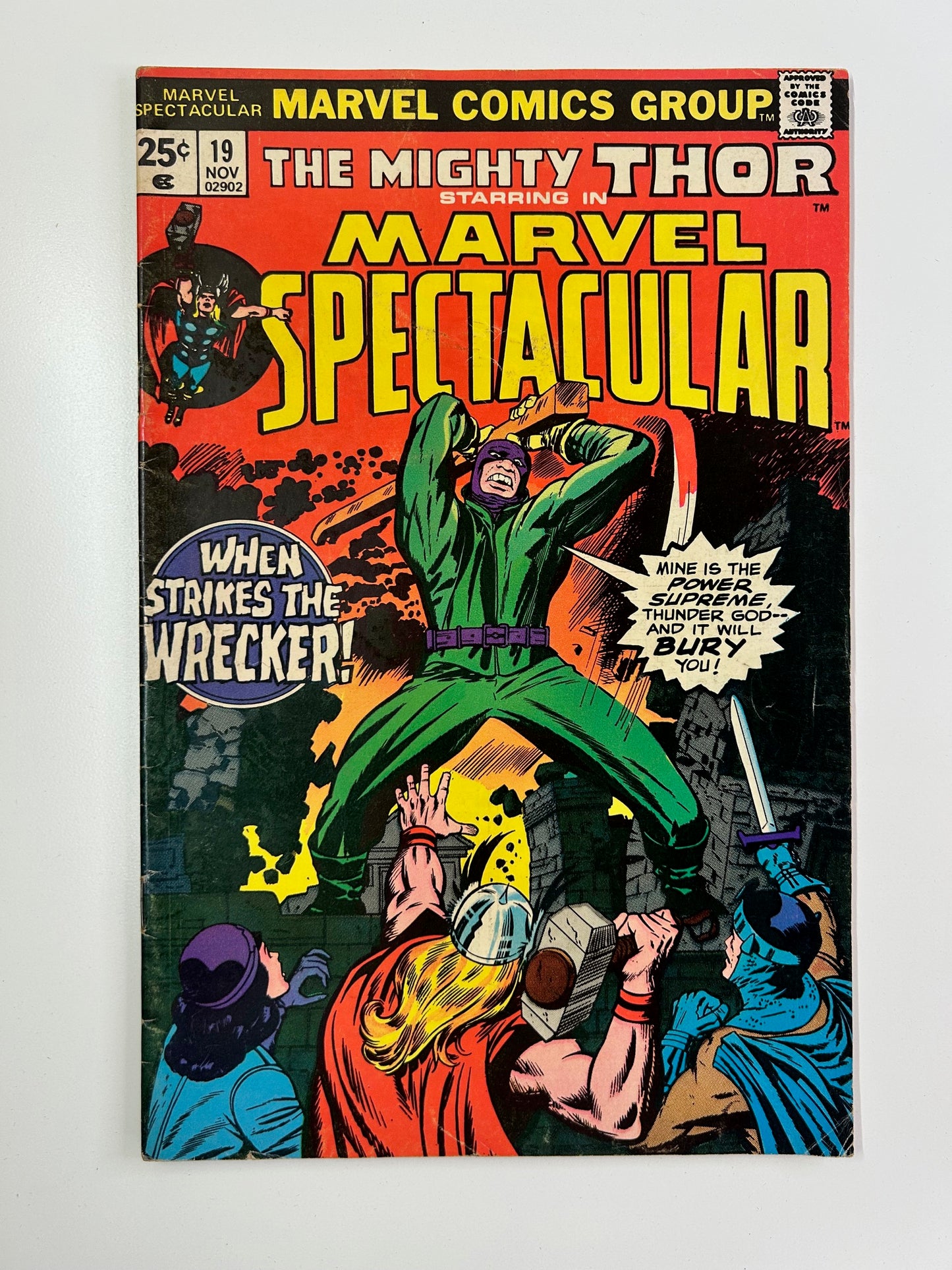 The Mighty Thor Starring In Marvel Spectacular #19 Vintage 1975 When Strikes the Wrecker Comic Book