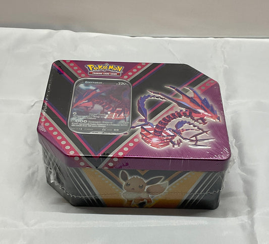 Pokemon V Powers Eternatus V Tin 5 Booster Packs Rare Foil Card Trading Card Game TCG New Factory Sealed