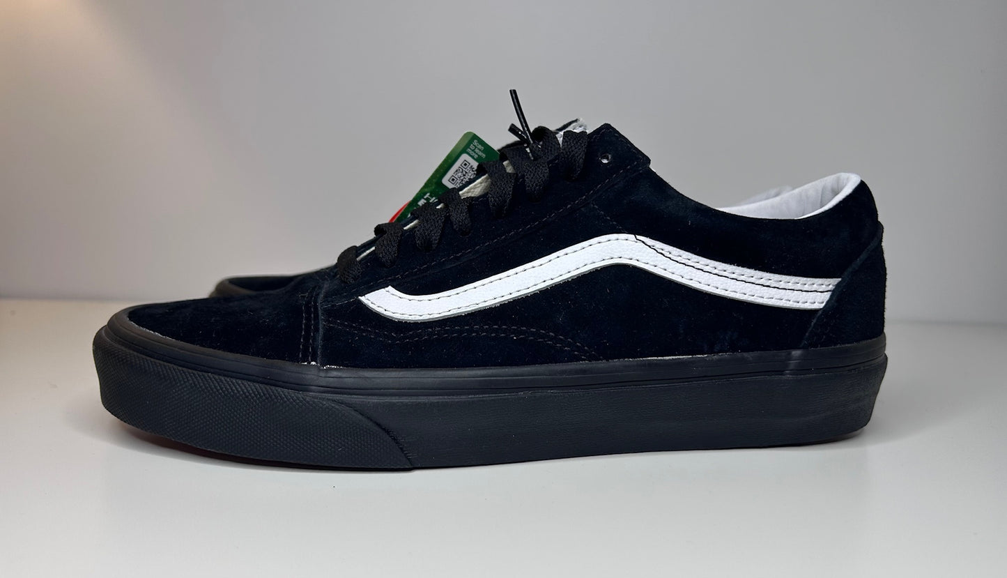 VANS HEIQ Eco Dry Low Top Solid Black White Accent Suede Shoes Size Mens 8.5 Womens 10 New
