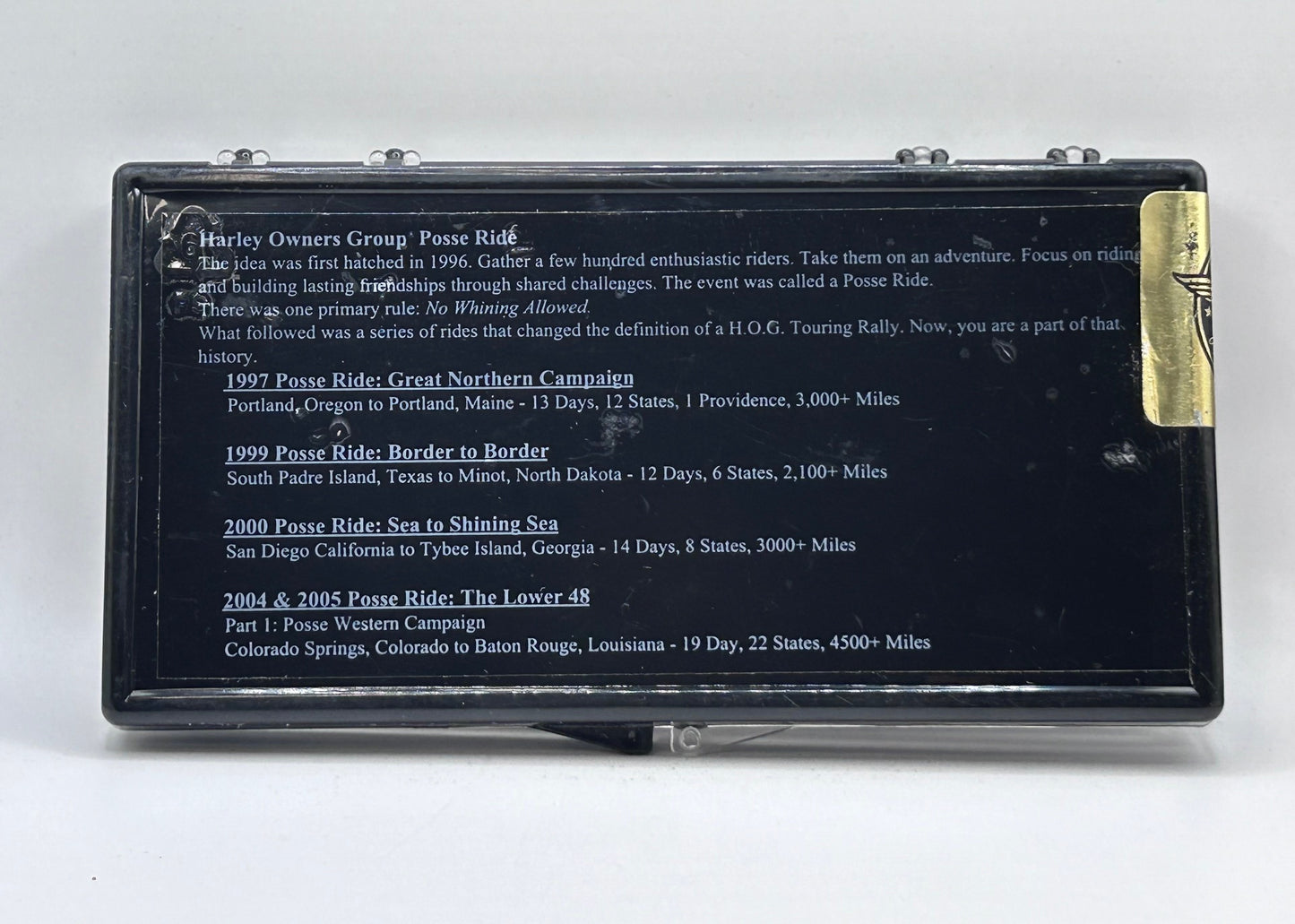 Harley Davidson Posse Ride Pin Collection Vintage 2004 Lower 48 Owner Group Hog Sealed Original Case