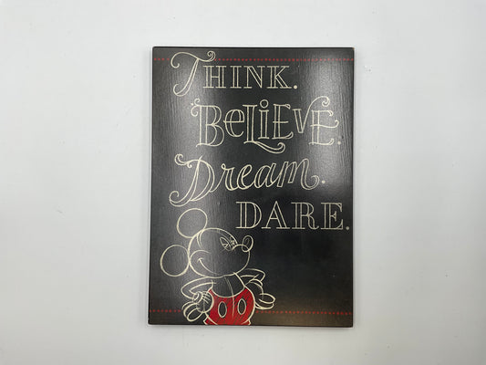 Hallmark Disney Mickey Mouse Think Beilieve Dream Dare wooden wall plaque