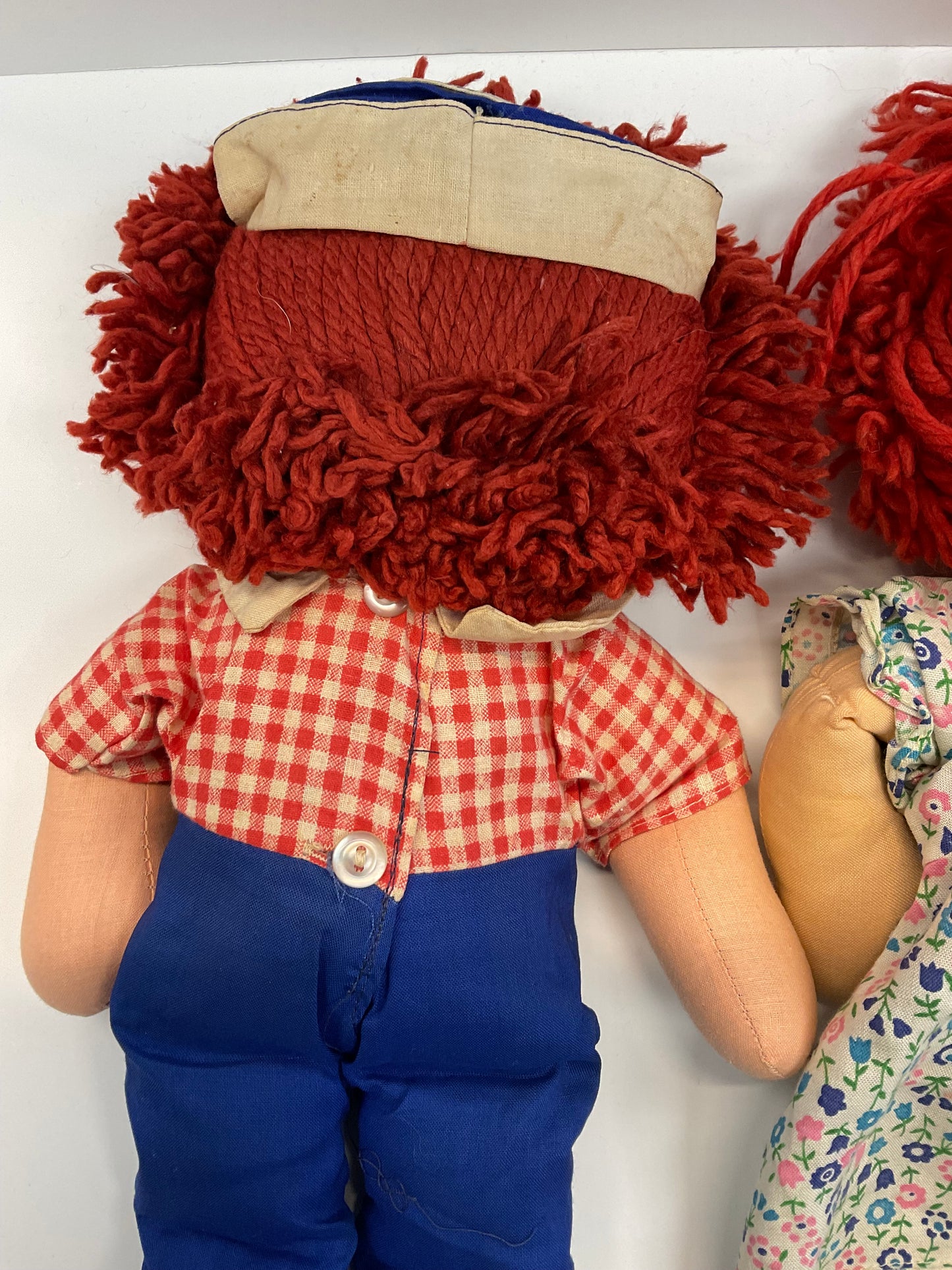 Raggedy Anne & Andy Vintage Stuffed Dolls Pair