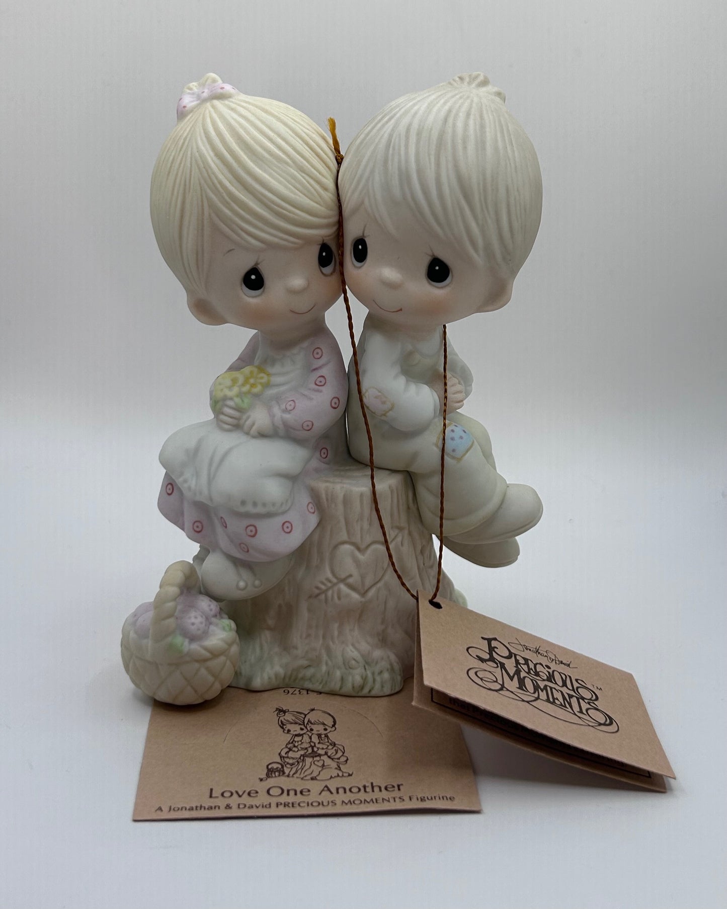 Precious Moments Vintage 1978 Love One Another Hand Painted Porcelain Collectible Figurine Original Box Mint