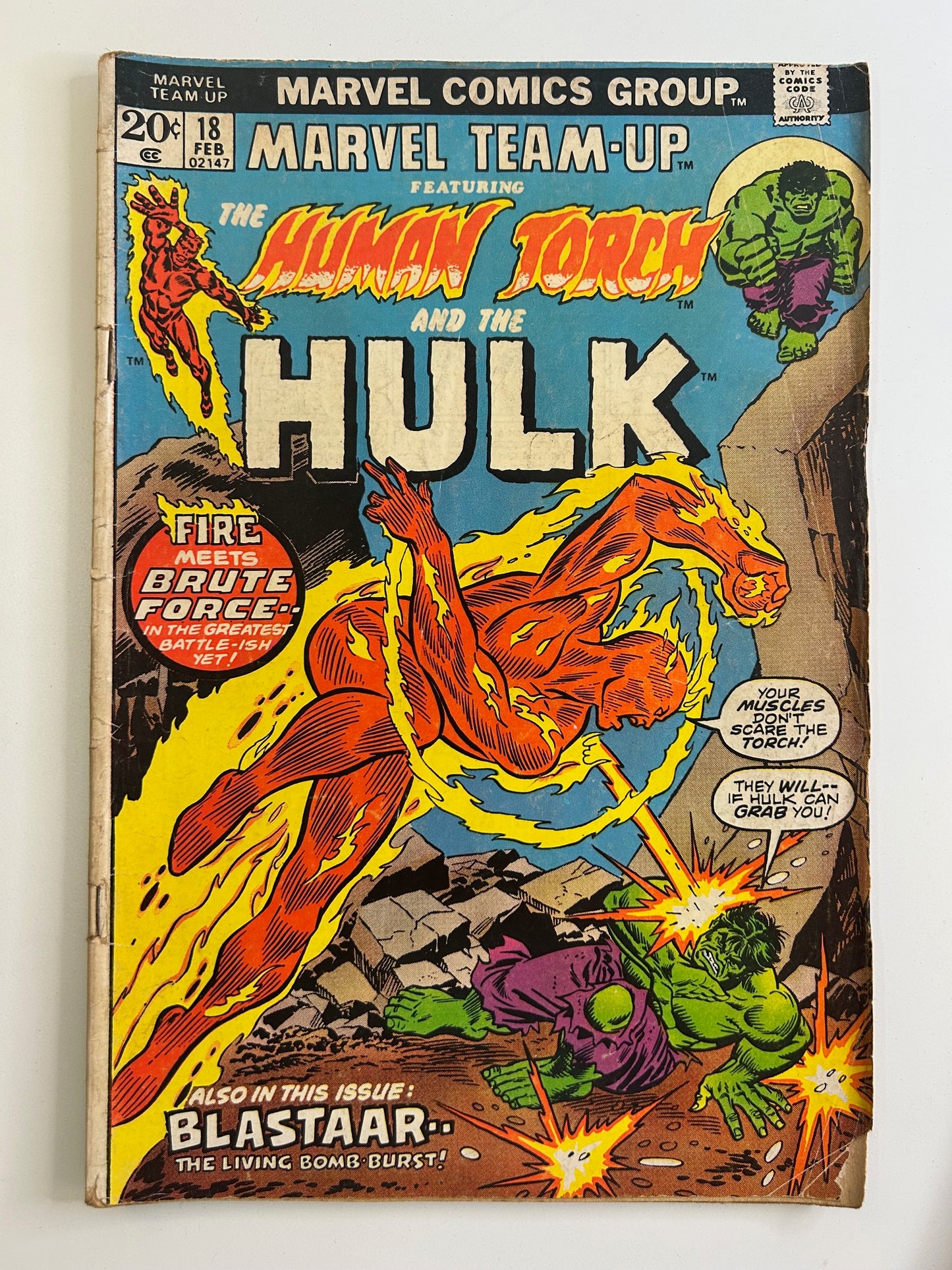 Marvel Team-Up #18 The Human Torch and The Hulk Vintage 1974 Marvel Group Comic Book