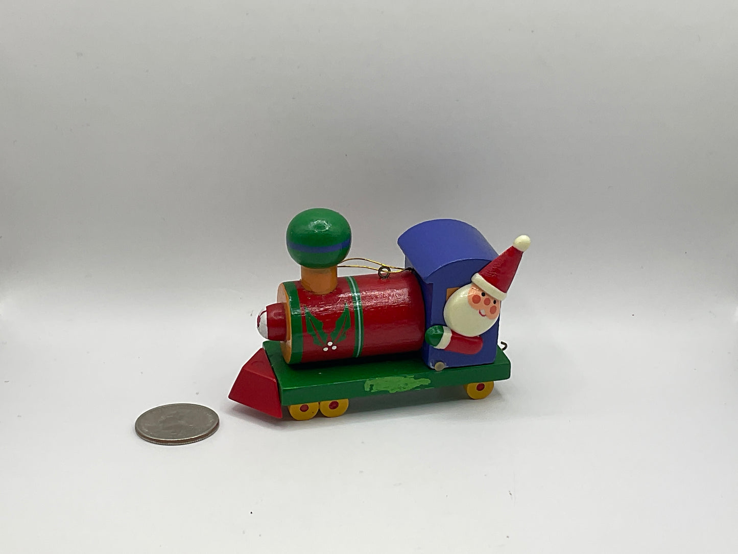 Avon Gift Collection Vintage Wooden Santa Claus Train Engine Christmas Holiday Seasonal Ornament in Original Box