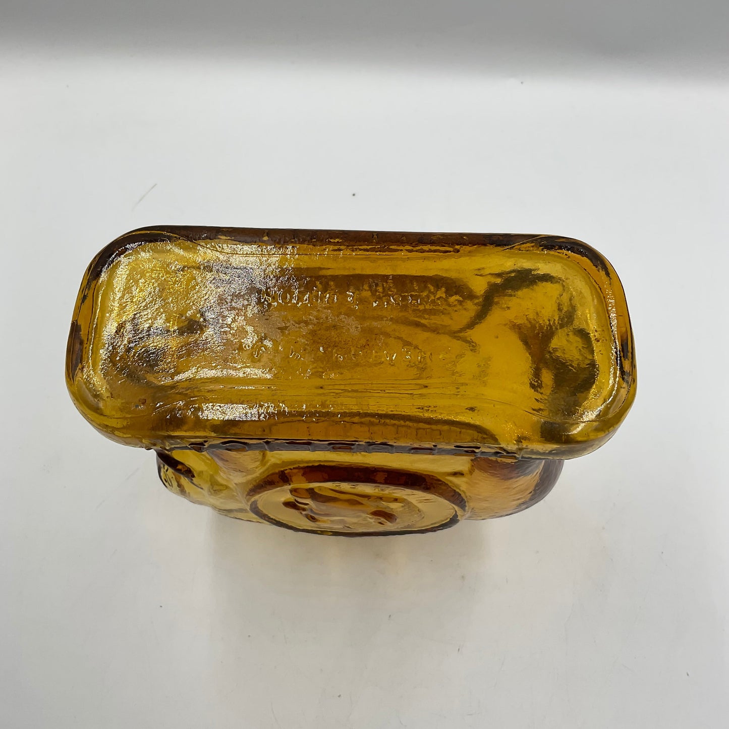 Vintage Wheaton First Edition 1968 Amber Glass Elephant Bottle