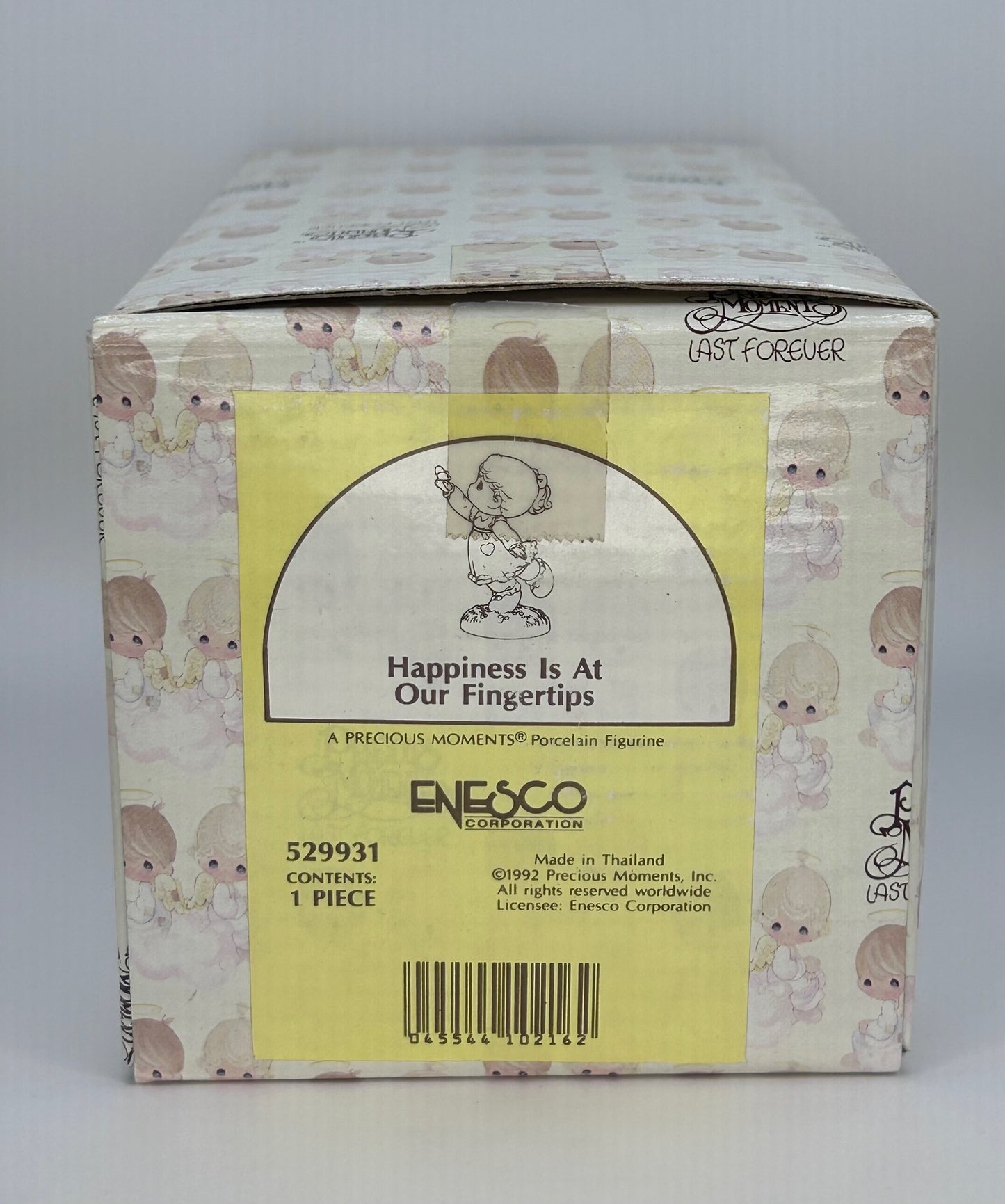 Precious Moments Vintage 1992 Happiness Is At Our Fingertips Figurine Orig Box Mint