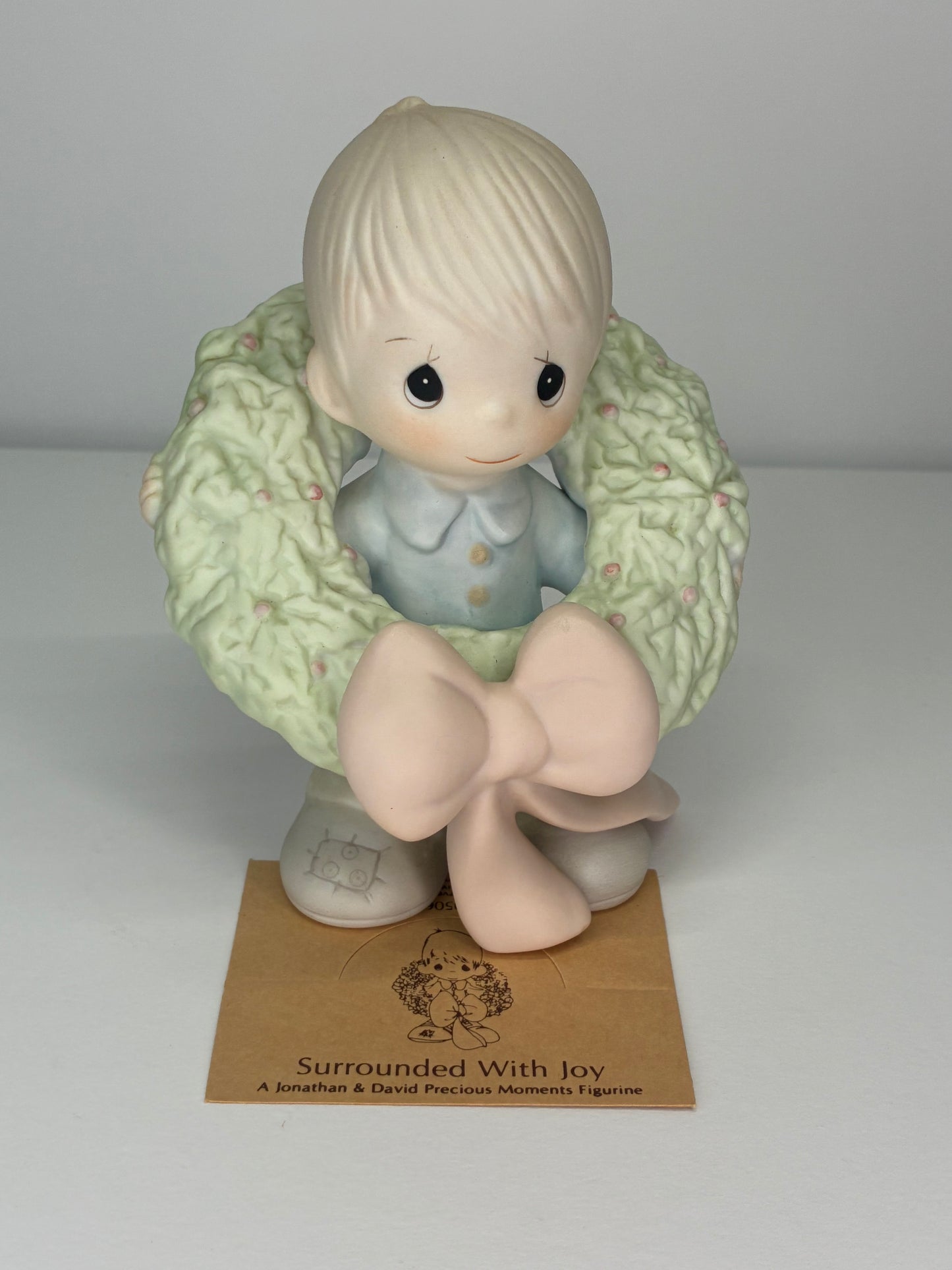 Precious Moments Vintage 1983 Surrounded With Joy Hand Painted Porcelain Collectible Figurine Original Box Mint