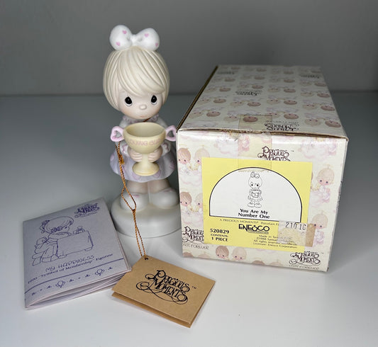 Precious Moments You Are My Number One Vintage 1988 Porcelain Figurine Original Box Mint