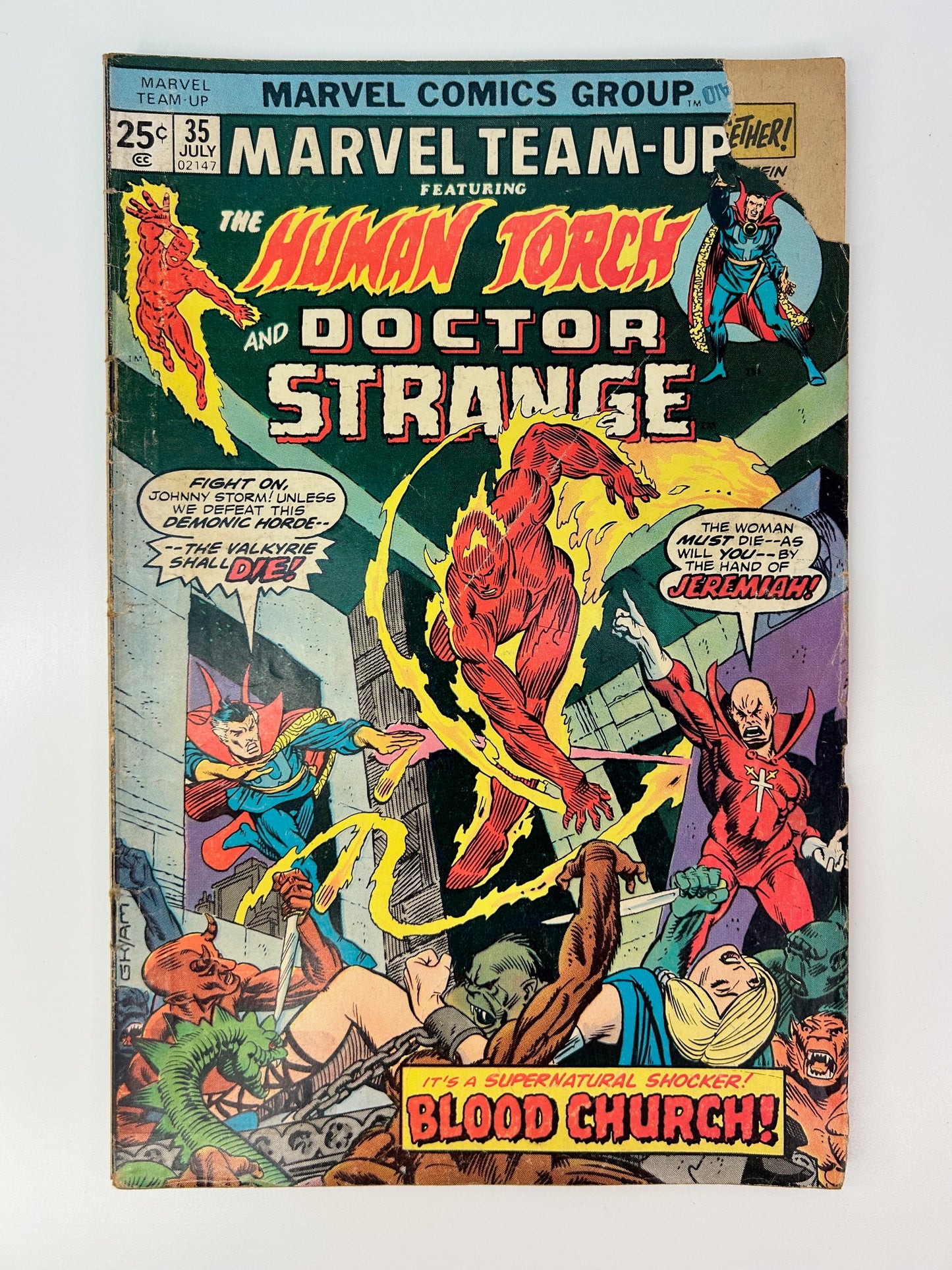 Marvel Team-Up #35 Human Torch and Doctor Strange Vintage 1975 Marvel Group Comic Book