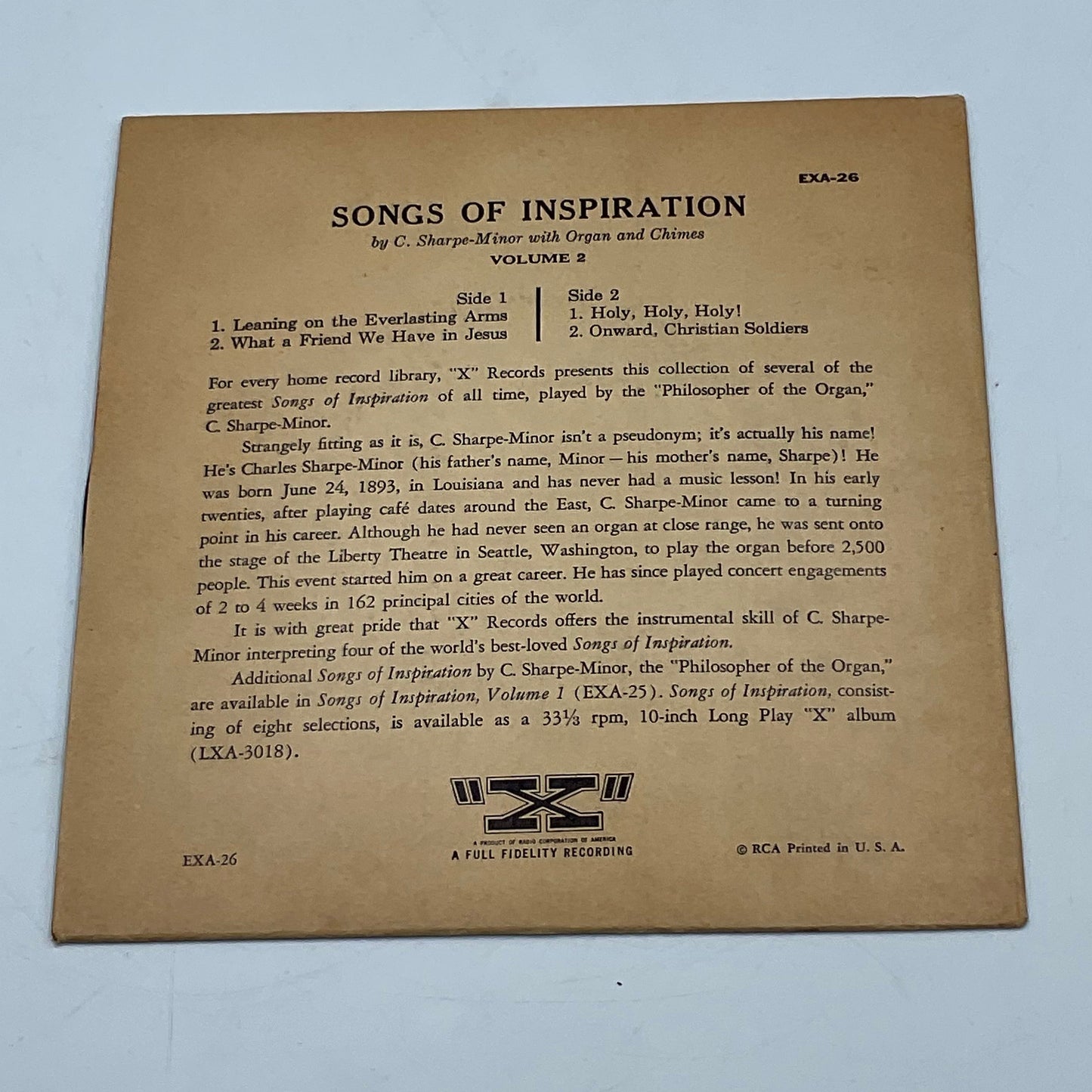Ready JB EXA-26 Songs of inspiration Volume 2 Vinyl Record