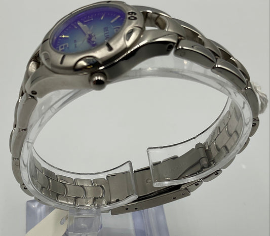 Relic Blue Yellow Gradient Silvertone Watch New Battery Working Condition