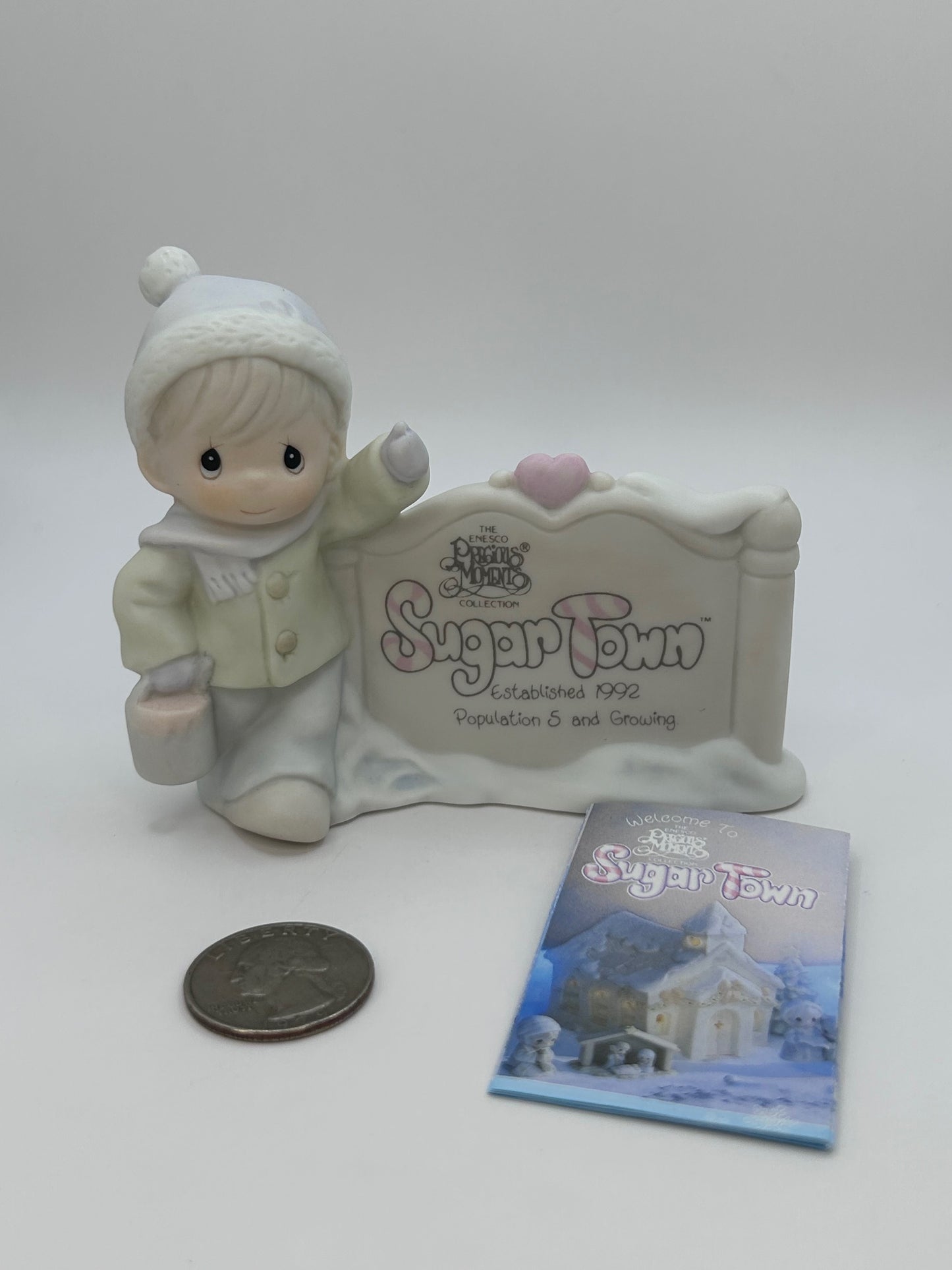 Precious Moments Vintage 1992 Sugar Town Sam Butcher Painting Sign