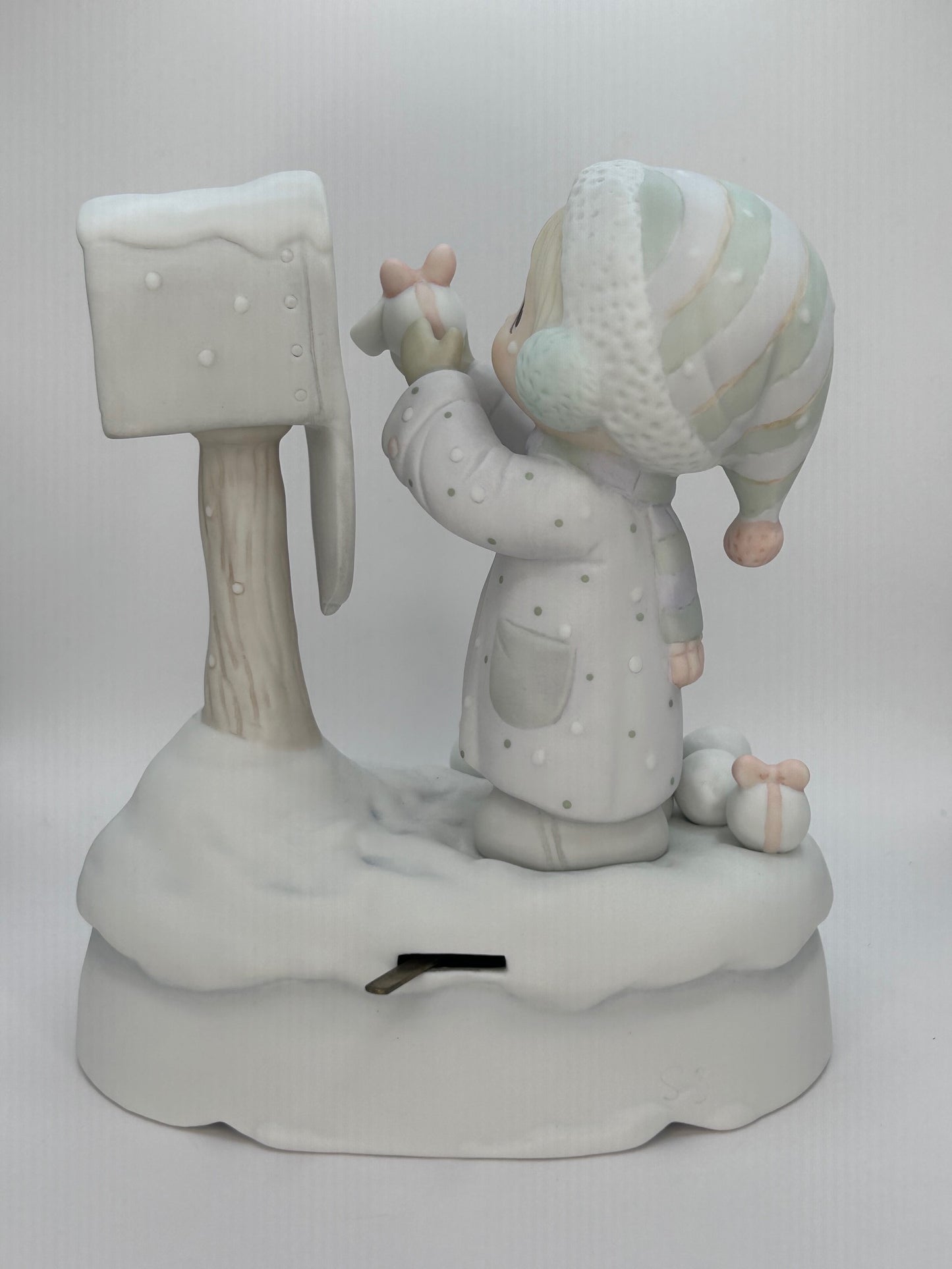 Precious Moments Vintage 1987 I'm Sending You A White Christmas Music Box