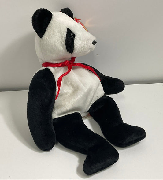 Fortune the Panda Bear Vintage 1997 Ty Beanie Babies Original Collection Plush Collectible with Tag Beanie Baby