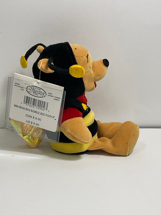 Bumble Bee Winnie the Pooh Bear Vintage Mini Beanbag Beanie Plush Disney Store Collectible